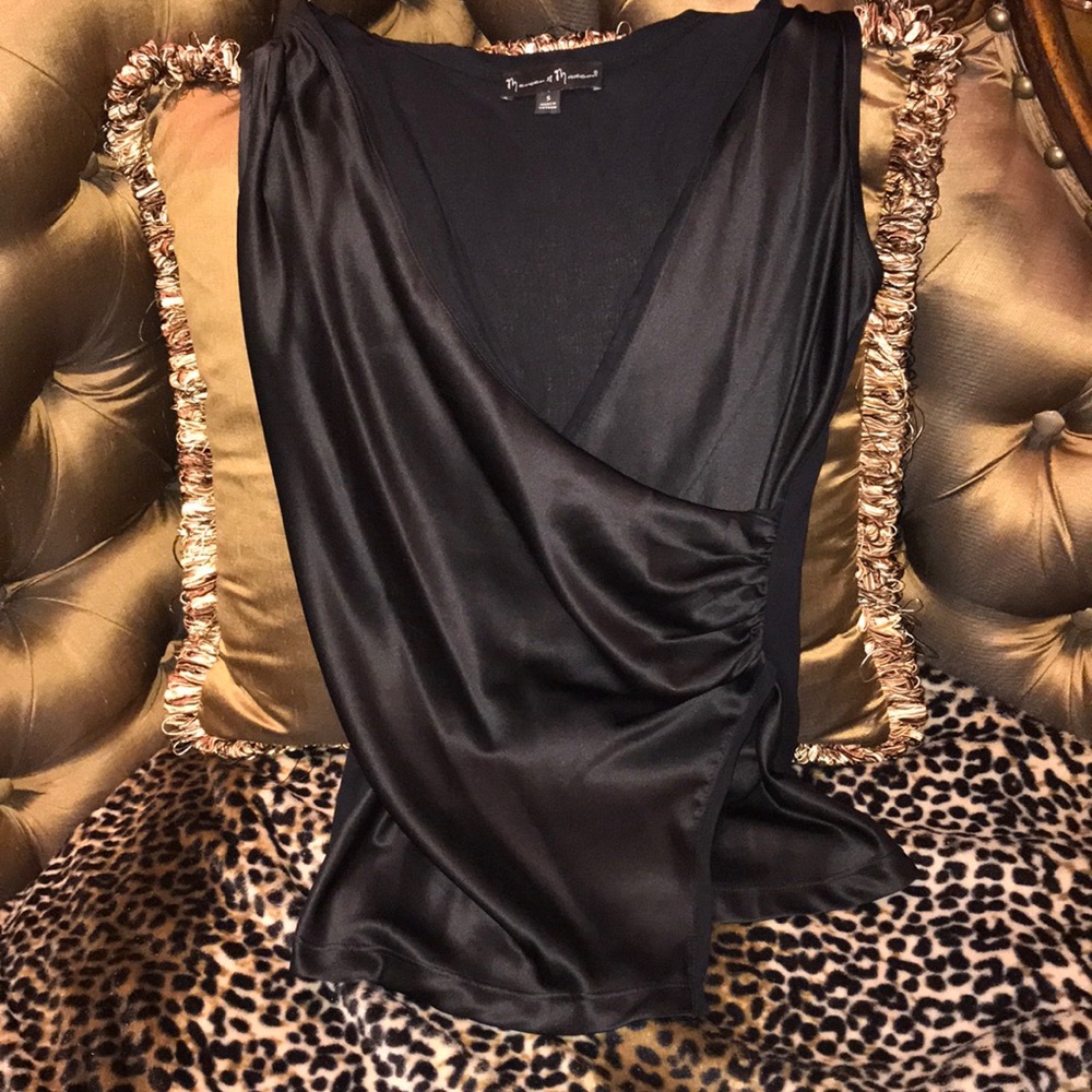 Sold! Satin & rouched cleavage tank top